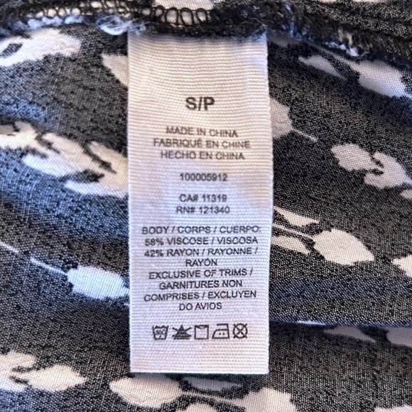 Garage Black and White Feather Design Skirt Elastic Waist Spring Summer Boho S - Picture 13 of 14